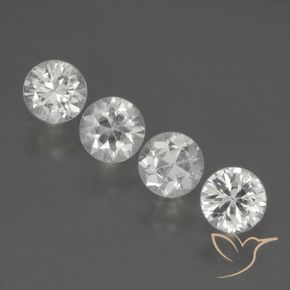 Gemas de Zafiro Blanco natural de 1.70 ct, Redondo, VS