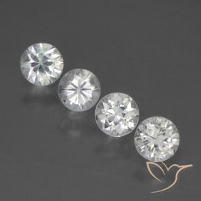 Gemas de Zafiro Blanco natural de 1.59 ct, Redondo, VS