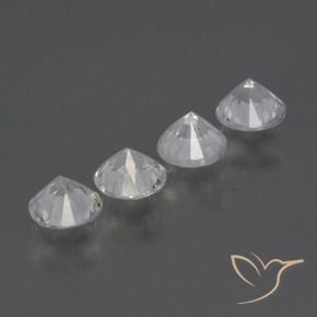Gemas de Zafiro Blanco natural de 1.59 ct, Redondo, VS