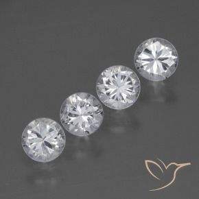 Gemas de Zafiro Blanco natural de 1.67 ct, Redondo, VS
