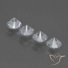 Gemas de Zafiro Blanco natural de 1.67 ct, Redondo, VS