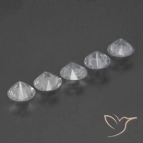 Gemas de Zafiro Blanco natural de 1.75 ct, Redondo, VS