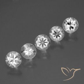 Gemas de Zafiro Blanco natural de 2.12 ct, Redondo, VVS-VS