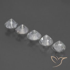 Gemas de Zafiro Blanco natural de 2.12 ct, Redondo, VVS-VS