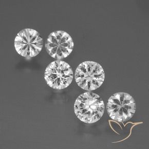 Gemas de Zafiro Blanco natural de 2.28 ct, Redondo, VS