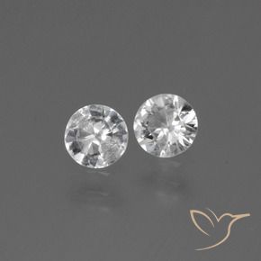 Gemas de Zafiro Blanco claro natural de 0.74 ct, Redondo, VS