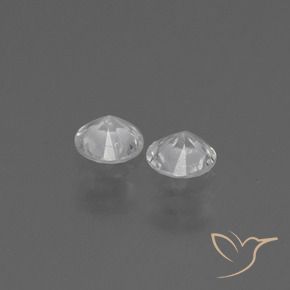 Gemas de Zafiro Blanco claro natural de 0.74 ct, Redondo, VS