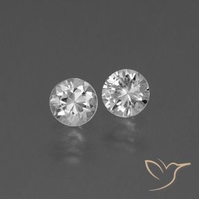 Gemas de Zafiro Blanco natural de 0.84 ct, Redondo, VVS-VS