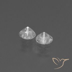Gemas de Zafiro Blanco natural de 0.84 ct, Redondo, VVS-VS