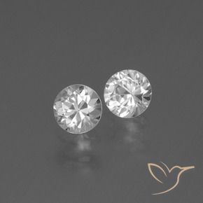 Gemas de Zafiro Blanco natural de 0.87 ct, Redondo, VS