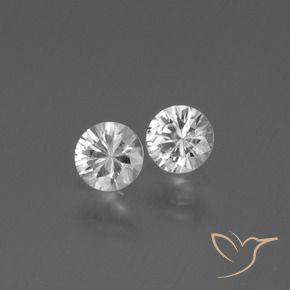 Gemas de Zafiro Blanco claro natural de 0.72 ct, Redondo, VS