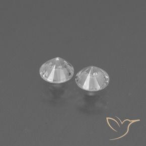 Gemas de Zafiro Blanco claro natural de 0.72 ct, Redondo, VS