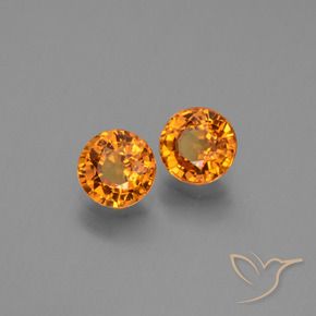 Gemas de Zafiro Naranja marrón natural de 1.38 ct, Redondo, VVS-VS