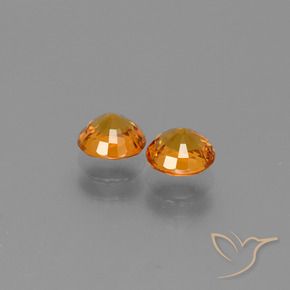Gemas de Zafiro Naranja marrón natural de 1.38 ct, Redondo, VVS-VS