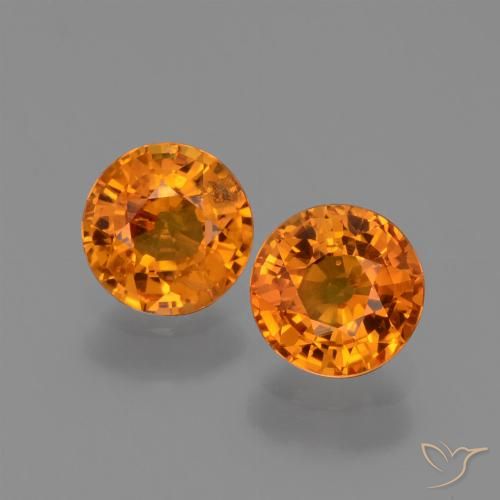 1.33ctw Natural Naranja oscuro Zafiro, Redondo, VS