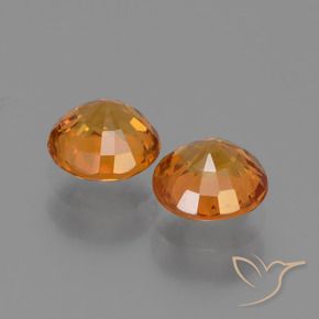 Gemas de Zafiro Naranja oscuro medio natural de 1.39 ct, Redondo, VS