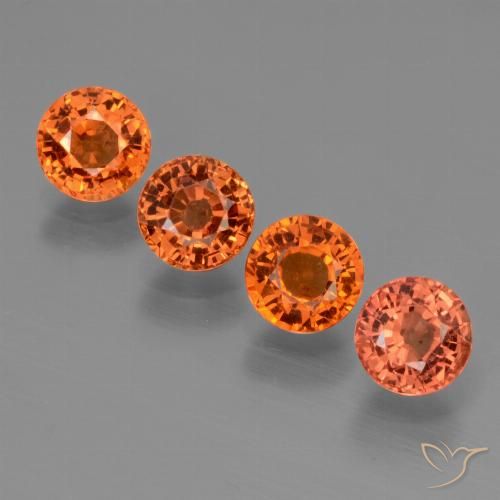 2.98ctw Natural Naranja fuego Zafiro, Redondo, VVS-VS