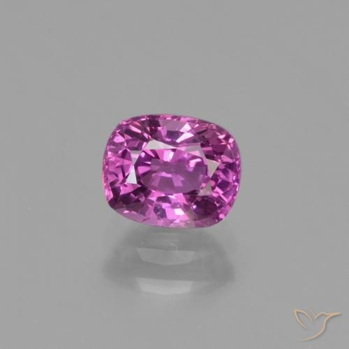 1.34ct Natural Púrpura rosáceo intenso Zafiro, Forma Cojín, VS