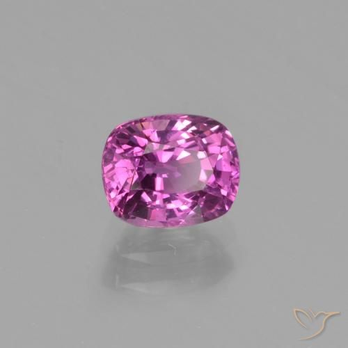 Zafiro Púrpura rosáceo intenso natural de 1.34 ct, Forma Cojín, VS
