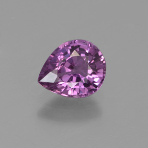 Zafiro púrpura natural de 1,10 ct, en forma de pera, VVS
