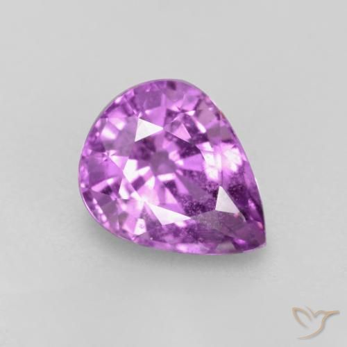 0.98ct Natural Púrpura medio Zafiro, En forma de pera, VS