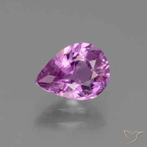Zafiro Púrpura rosado natural de 1.27 ct, En forma de pera, VS