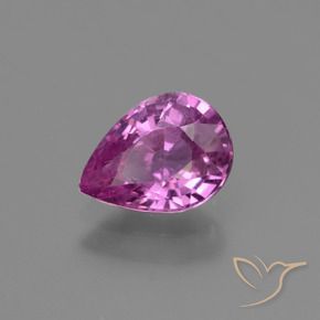 Zafiro Púrpura oscuro medio natural de 1.20 ct, En forma de pera, VS