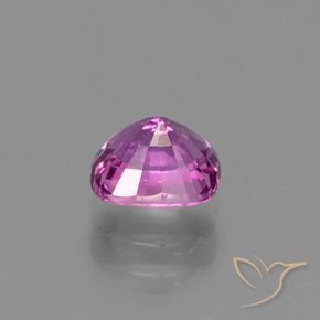 Zafiro Púrpura rosáceo intenso natural de 1.22 ct, Forma Cojín, VS-SI