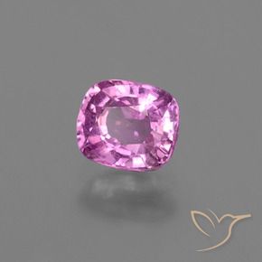 Zafiro Púrpura rosáceo intenso natural de 1.07 ct, Forma Cojín, VS