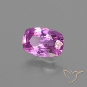 Zafiro Púrpura rosáceo intenso natural de 1.10 ct, Forma Cojín, VS