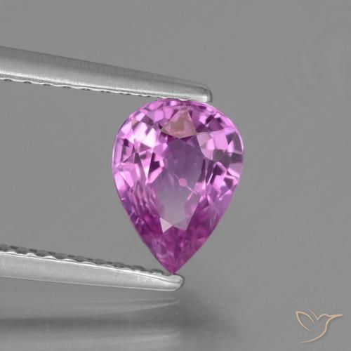 Zafiro Púrpura rosáceo intenso natural de 1.19 ct, En forma de pera, VS-SI