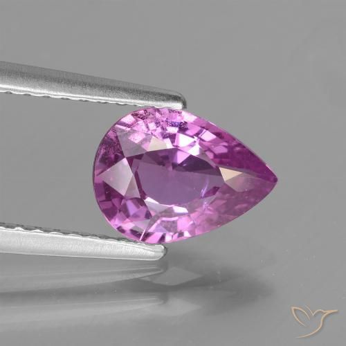 1.48ct Natural Púrpura rosáceo intenso Zafiro, En forma de pera, VS
