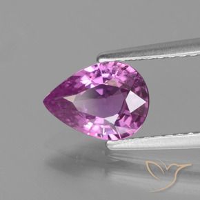 Zafiro Púrpura rosáceo intenso natural de 1.48 ct, En forma de pera, VS