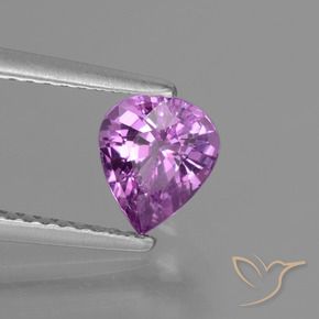 Zafiro Púrpura oscuro medio natural de 1.07 ct, En forma de pera, VS-SI
