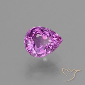 Zafiro Púrpura medio natural de 1.33 ct, En forma de pera, VS-SI
