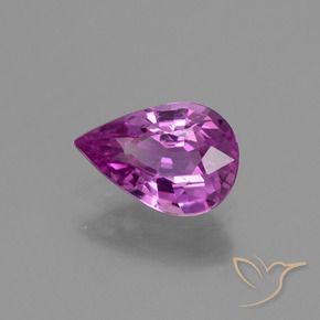 Zafiro Púrpura rosáceo intenso natural de 1.23 ct, En forma de pera, VVS-VS