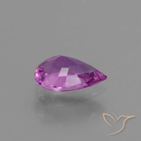 Zafiro Púrpura rosáceo intenso natural de 1.23 ct, En forma de pera, VVS-VS