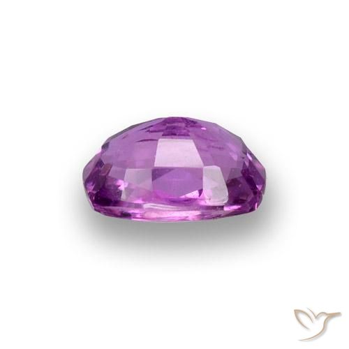 Zafiro Púrpura oscuro medio natural de 0.91 ct, Forma Cojín, VS