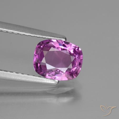 1.45ct Natural Púrpura rosáceo intenso Zafiro, Forma Cojín, VS
