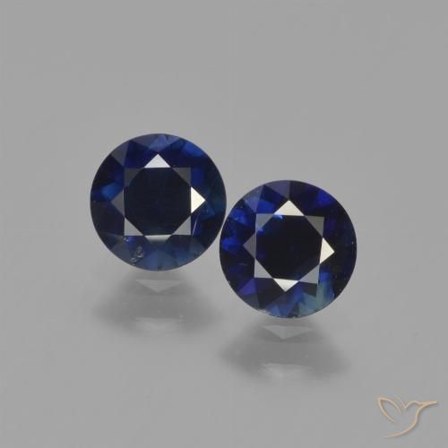 1.20ctw Natural Azul marino Zafiro, Redondo, VS