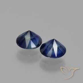 Gemas de Zafiro Azul marino natural de 1.20 ct, Redondo, VS