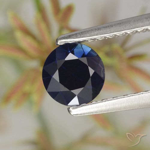 0.62ct Natural Azul marino Zafiro, Redondo, VVS