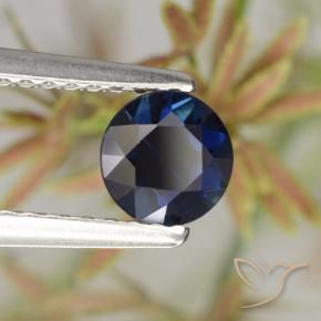 Zafiro Azul marino natural de 0.62 ct, Redondo, VVS