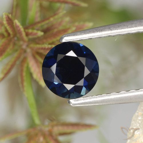 0.62ct Natural Azul marino Zafiro, Redondo, VS