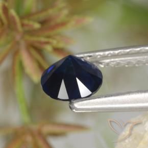 Zafiro Azul marino natural de 0.62 ct, Redondo, VS