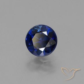 Zafiro Azul marino natural de 0.69 ct, Redondo, VS
