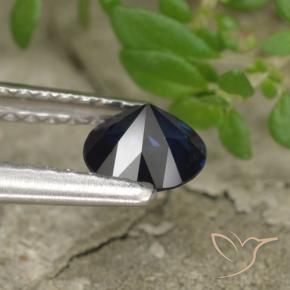 Zafiro Azul oscuro natural de 0.56 ct, Redondo, VS