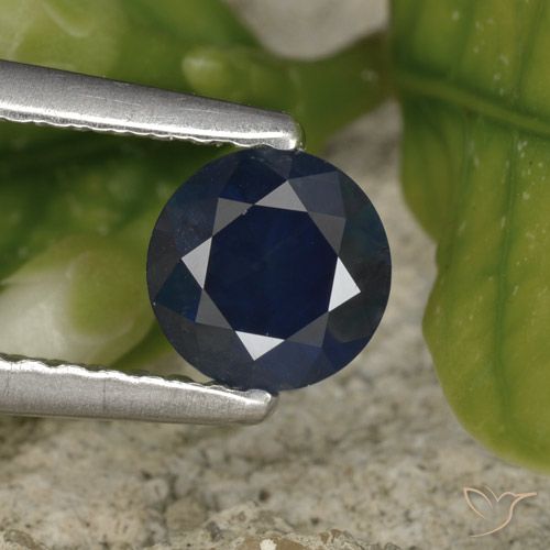 0.61ct Natural Azul oscuro Zafiro, Redondo, VS