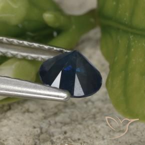 Zafiro Azul oscuro natural de 0.61 ct, Redondo, VS