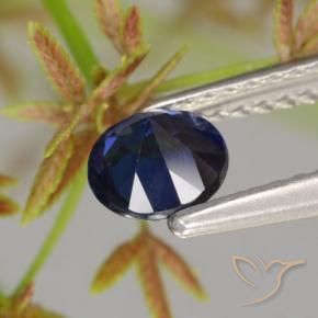 Zafiro Azul oscuro natural de 0.66 ct, Redondo, VS